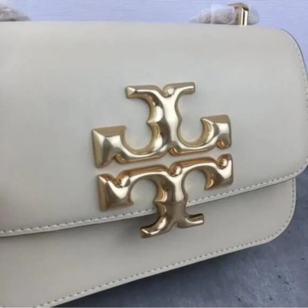 Tory Burch Beige Kira Convertible Crossbody with Gold Logo